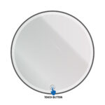 ALONI OMEGA MIRROR - WITH LED LIGHTING - ROUND - WITH FRAME - WITHOUT HEATING - LED COLOR TEMPERATURE 3500-6500K - 80CM - MATT BLACK