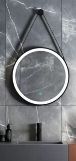 ALONI RONDE LED SPIEGEL MET BAND (Ø80CM) MAT ZWART - Afbeelding 3