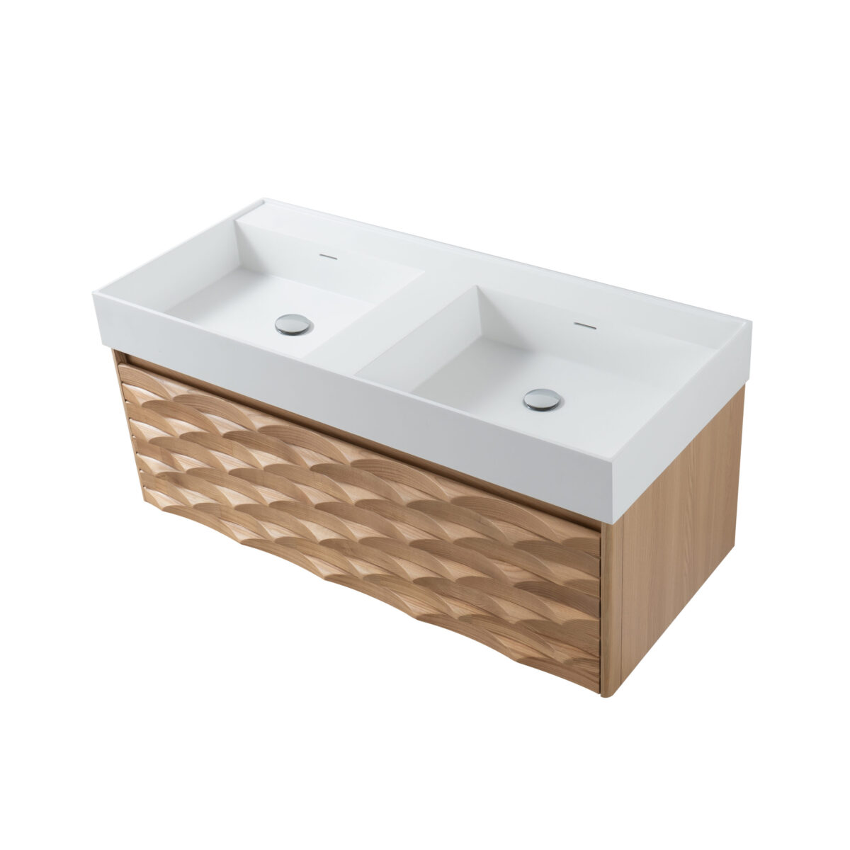 MAGNOLIA WASTAFELKAST - 1 LADE - Greeploos - SOFT CLOSE – 119X40X52 CM - LICHT EIKEN - Afbeelding 2