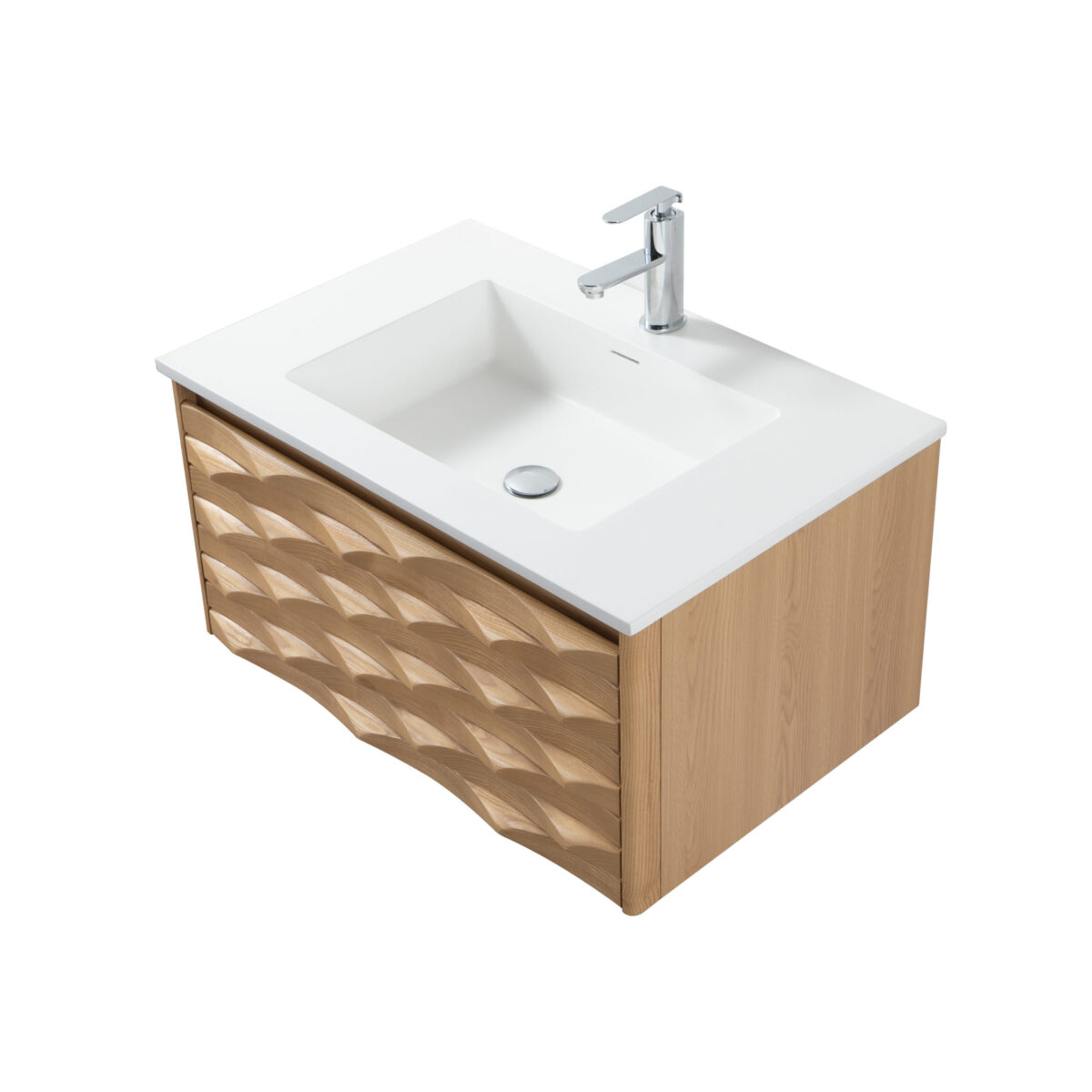 MAGNOLIA WASTAFELKAST - 1 LADE - Greeploos - SOFT CLOSE – 119X40X52 CM - LICHT EIKEN - Afbeelding 16