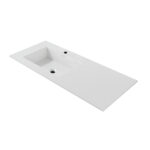MEUBLE LAVABO KAMELLIA - 1 TIROIR - SANS POIGNÉE - FERMETURE DOUCE – 119X40X52 CM - NOYER CLAIR – Image 23