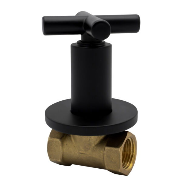 ALONI CROSS BUILT-IN ANGLE STOP VALVE 1/2X1/2 -MAT BLACK