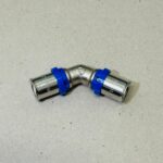 ERFU FEMALE STRAIGHT MULTI-LAYER CRIMP FITTING 16MM X 16MM 45° - DVGW CERTIFIED, MULTI-PROFILE U/H/TH