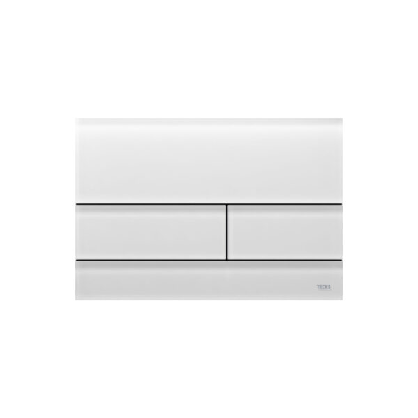 TECESQUARE II WC-BEDIENINGSPLAAT VAN GLAS VOOR DUOSPOELTECHNIEK, GLAS GESATINEERD WIT