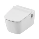TECENEO WALL-HUNG TOILET WITH BIDET - WITH BIDET MIXER TAP - HOT AND COLD WATER - WITH SLIM DESIGN SEAT - 54 CM - GLOSSY WHITE