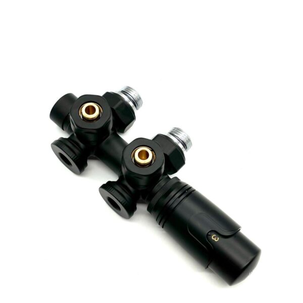 ERFU RADIATOR VALVE - DESIGN - THERMOSTATIC - WALL AND FLOOR CONNECTION - 1/2MX16/2 M30 - MATTET BLACK