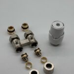 ERFU H-BLOCK CONNECTION SET FOR FLOOR OUTLET WITH THERMOSTATIC HEAD M30 1/2M-16/2