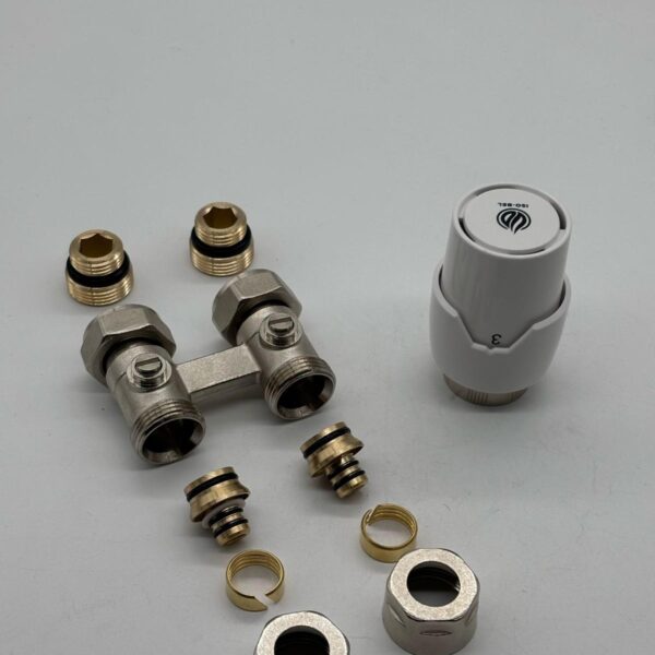 ERFU H-BLOCK CONNECTION SET FOR FLOOR OUTLET WITH THERMOSTATIC HEAD M30 1/2M-16/2