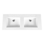 ALONI SOLID SURFACE DOUBLE SINK (160CM) - WHITE