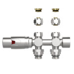 RADIATOR VALVE – DESIGN – THERMOSTATIC – WALL AND FLOOR CONNECTION – 1/2MX16/2 M30 – BRUSHED STAINLESS STEEL