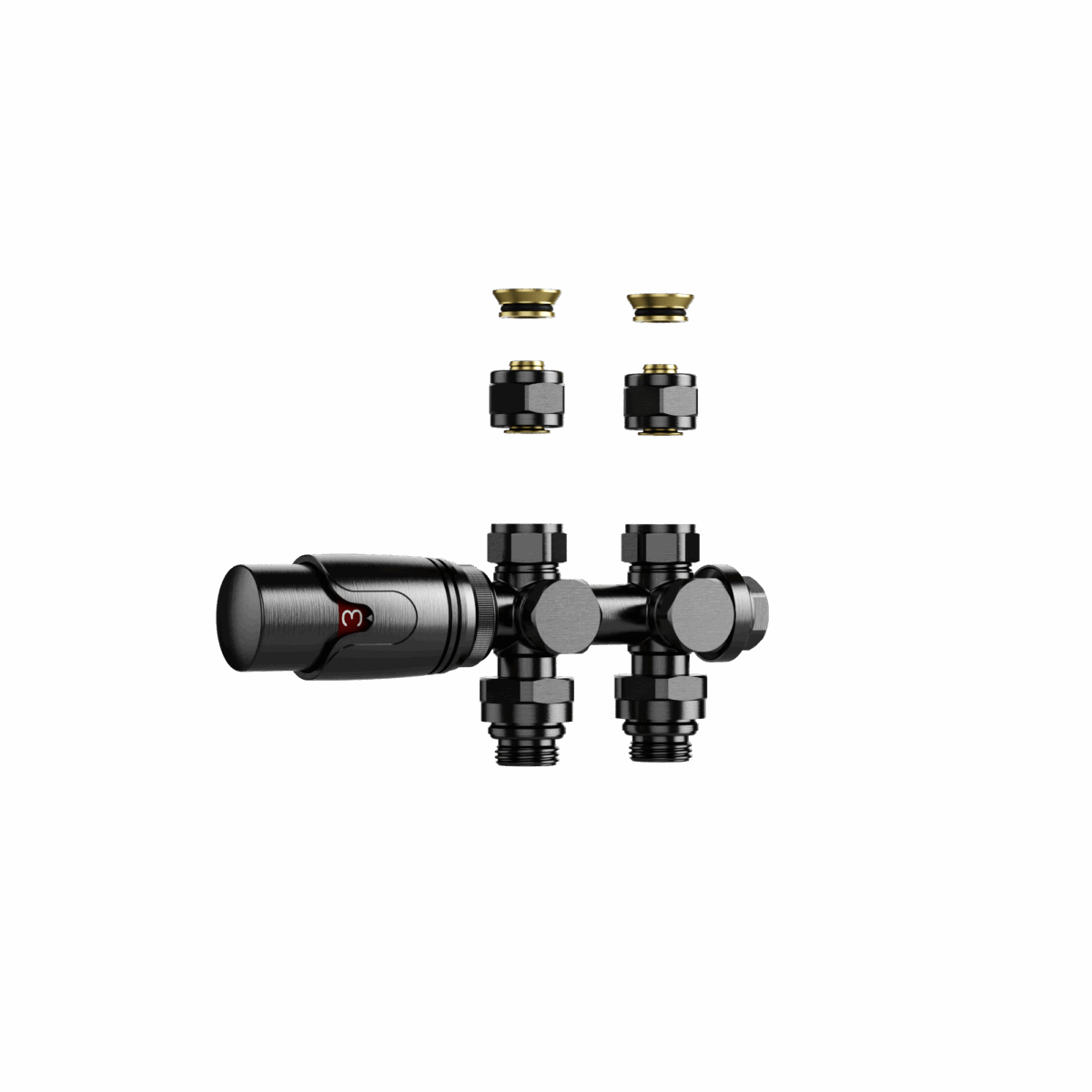 Radiator Valve – Design – Thermostatic – Wall And Floor Connection – 1/2mx16/2 M30 – Gunmetal - Image 2