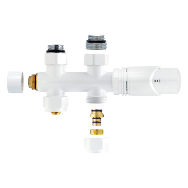 MIDDENAANSLUITSET RECHT WIT M30X16/2