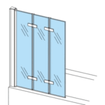 ALONI 3-PIECE FOLDING BATH SCREEN 6MM (130X140CM) - Image 4