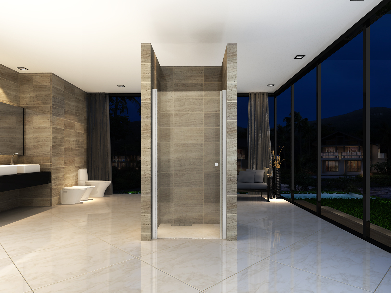 CR043-100.jpg ALONI SHOWER DOOR IN NICHE 6MM (97-101X190CM) - Image 1