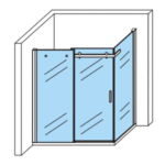 ALONI SHOWER CABIN WITH SLIDING DOOR AND SIDE PANEL - ANTI-LIME TREATMENT - REVERSIBLE - 8MM SAFETY GLASS - 90X160X195 CM - CHROME - CLEAR GLASS - Image 3