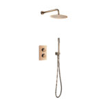ALONI BUILT-IN THERMOSTATIC SHOWER SET WITH RAIN SHOWER HEAD (Ø25CM) - BRUSHED COPPER