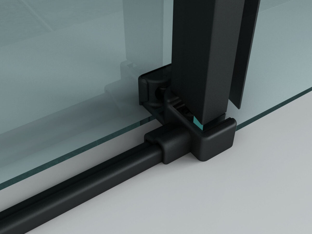 Aloni Shower Enclosure With Sliding Door And Side Panel - With Anti-Calcaire Treatment - Reversible - 8mm Safety Glass - 80x120x195 Cm - Matt Black - Clear Glass - Image 4