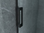 ALONI SHOWER CABIN WITH SLIDING DOOR AND SIDE PANEL - ANTI-LIME TREATMENT - REVERSIBLE - 8MM SAFETY GLASS - 90X140X195 CM - MATTE BLACK - CLEAR GLASS - Image 4