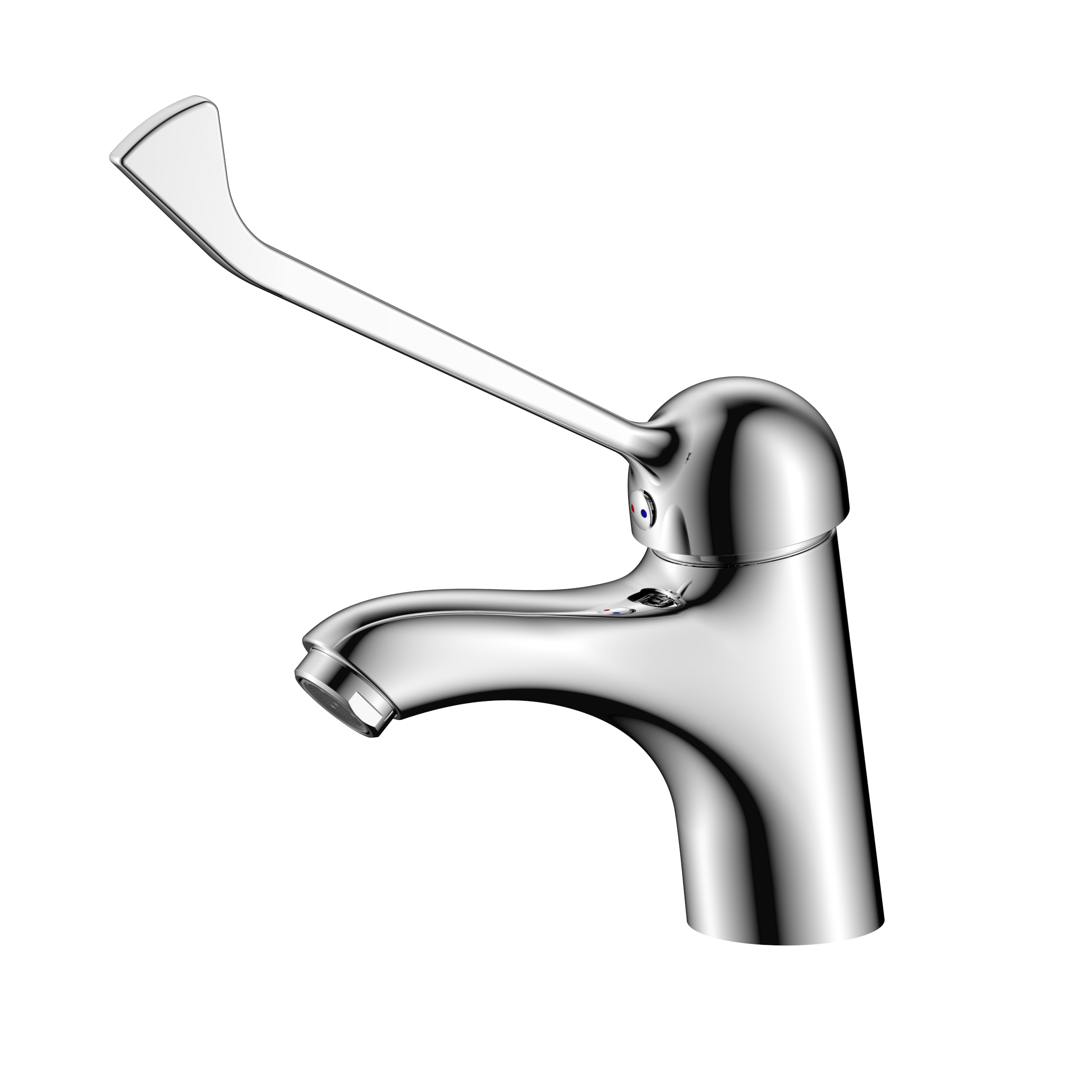 DS191.jpg ALONI SOLENA BASIN MIXER FOR PEOPLE WITH REDUCED MOBILITY – LONG HANDLE – CHROME - Image 1