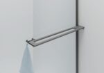 CURVY WALK-IN SHOWER WITH TOWEL RAIL - CURVED - ANTI-LIMESCALE TREATMENT - REVERSIBLE - 8MM SAFETY GLASS - 100X200CM - GUNMETAL - CLEAR GLASS - Image 2