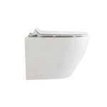ALONI ECO WANDTOILET - DUAL Flush - Randloos - MET ZITJE - DUROPLAST - SOFT CLOSE - QUICK RELEASE - COMPACT 39 cm - 36X36X49 cm - GLANZEND WIT - Afbeelding 2