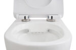 ALONI ECO WANDTOILET - DUAL Flush - Randloos - MET ZITJE - DUROPLAST - SOFT CLOSE - QUICK RELEASE - COMPACT 39 cm - 36X36X49 cm - GLANZEND WIT - Afbeelding 4