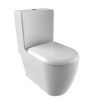 GRANDE XXL STANDING TOILET BOWL WITH BIDET, WALL/BOTTOM OUTLET - WHITE