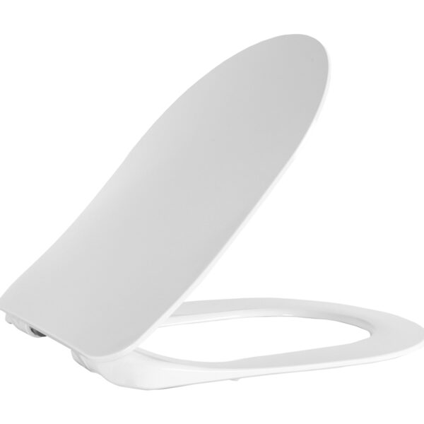 CREAVIT TOILET SEAT – D-SHAPE – SLIM DESIGN – SOFT CLOSE – QUICK RELEASE – DUROPLAST – STAINLESS STEEL HINGES – MATT WHITE