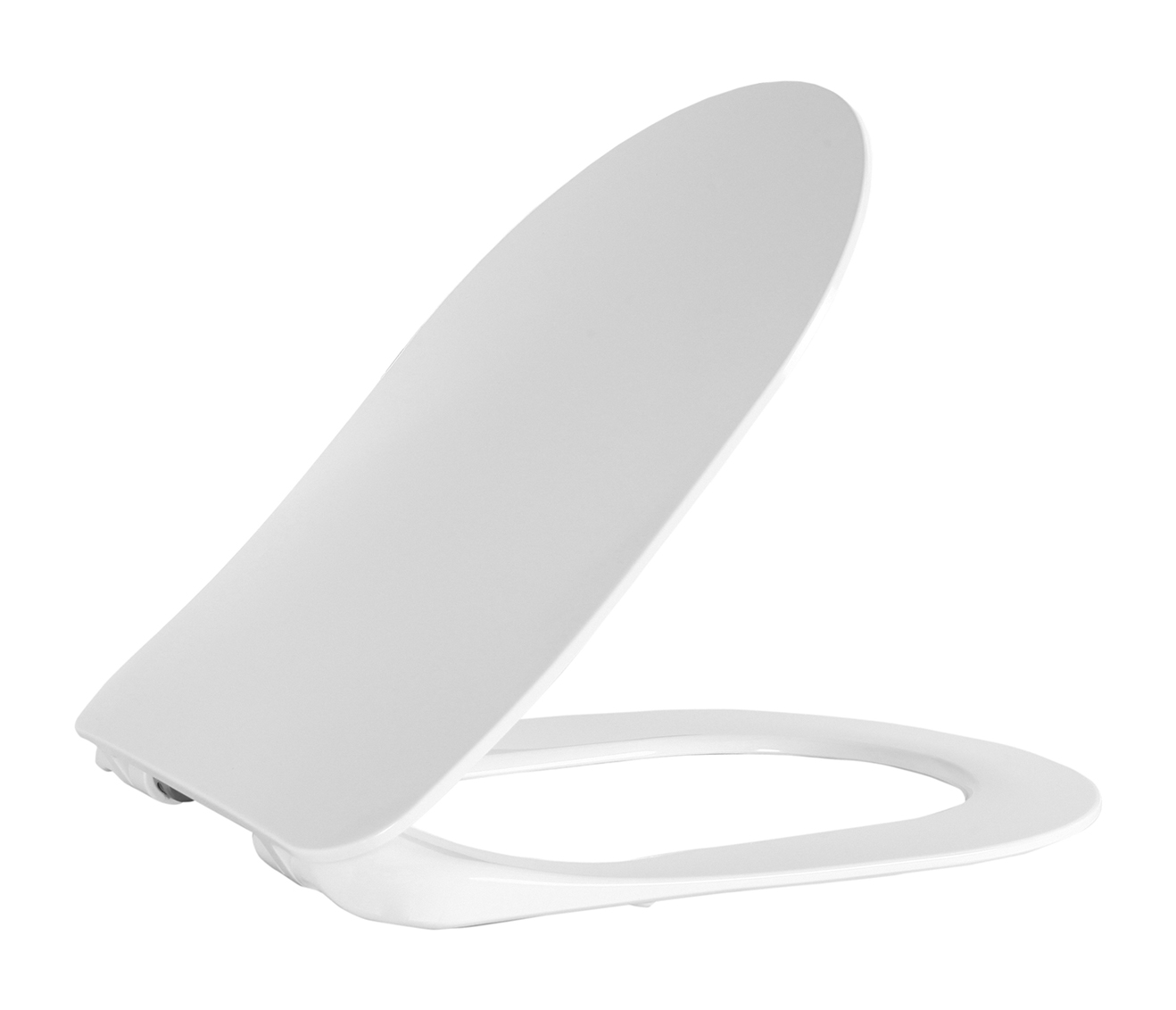 KC0903.01.0100E.jpg CREAVIT TOILET SEAT – D-SHAPE – SLIM DESIGN – SOFT CLOSE – QUICK RELEASE – DUROPLAST – STAINLESS STEEL HINGES – MATT WHITE - Image 1