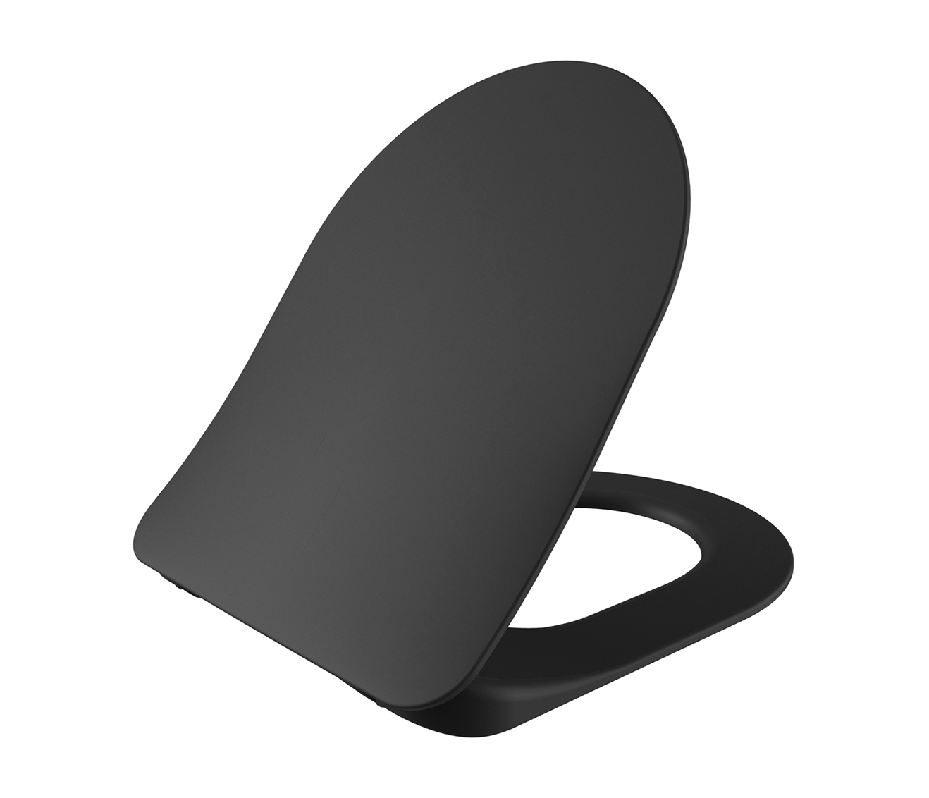 KC0903.01.0400E.jpg CREAVIT DUCK TOILET SEAT - D-SHAPE - SLIM DESIGN - SOFT CLOSE - QUICK RELEASE - DUROPLAST - STAINLESS STEEL HINGES - MATT ANTHRACITE - Image 1