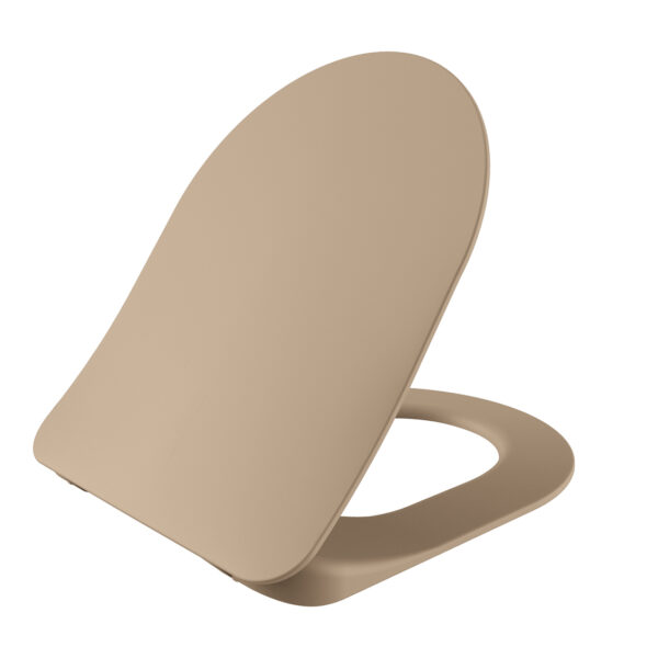CREAVIT DUCK TOILET SEAT - D-SHAPE - SLIM DESIGN - SOFT CLOSE - QUICK RELEASE - DUROPLAST - STAINLESS STEEL HINGES - MATT CAPPUCCINO