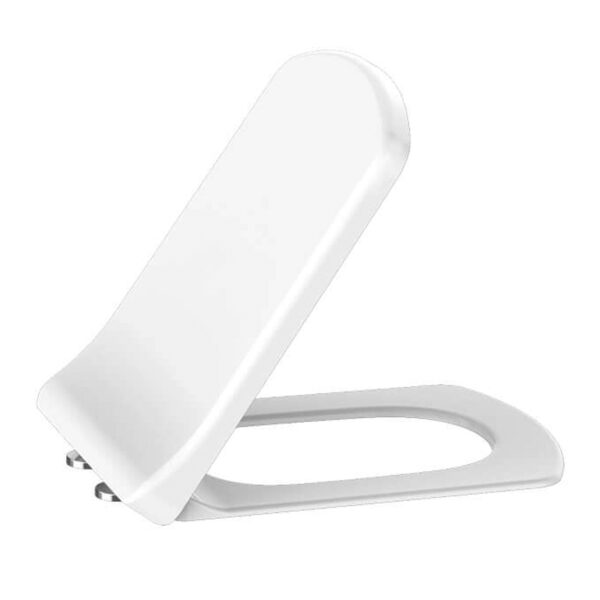 CREAVIT LARA TOILET SEAT - D-SHAPE - SOFT CLOSE - QUICK RELEASE - DUROPLAST - STAINLESS STEEL HINGES - GLOSSY WHITE
