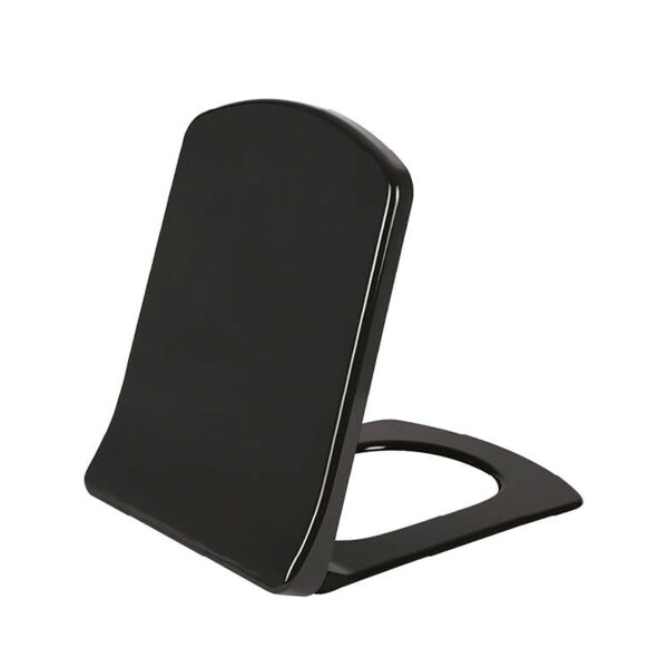 CREAVIT LARA TOILET SEAT - D-SHAPE - SOFT CLOSE - QUICK RELEASE - DUROPLAST - STAINLESS STEEL HINGES - CHARCOAL BLACK