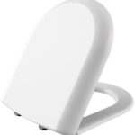 CREAVIT GRANDE TOILET SEAT - D-SHAPE - SOFT CLOSE - QUICK RELEASE - DUROPLAST - STAINLESS STEEL HINGES - GLOSSY WHITE