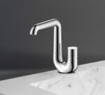 ALONI FLOW WASHBASIN MIXER - PUSH BUTTON - SWIVEL SPOUT - CHROME - Image 2