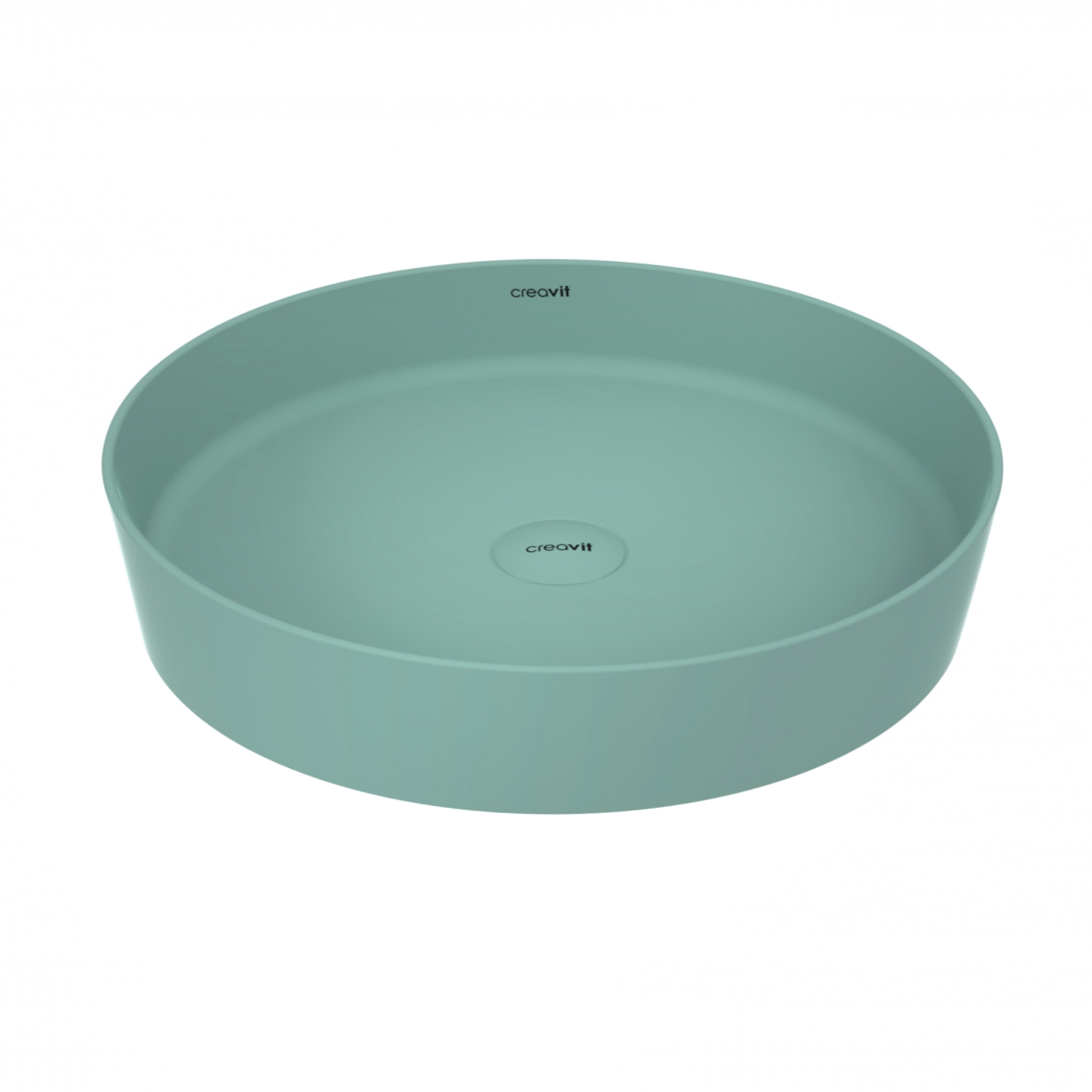 LP145-00NY00E-0000.jpg CREAVIT LOOP COUNTERTOP BASIN – WITHOUT OVERFLOW – WITHOUT TAP HOLE – CERAMIC – 45X11.5X45 CM – MATT NILE GREEN - Image 1