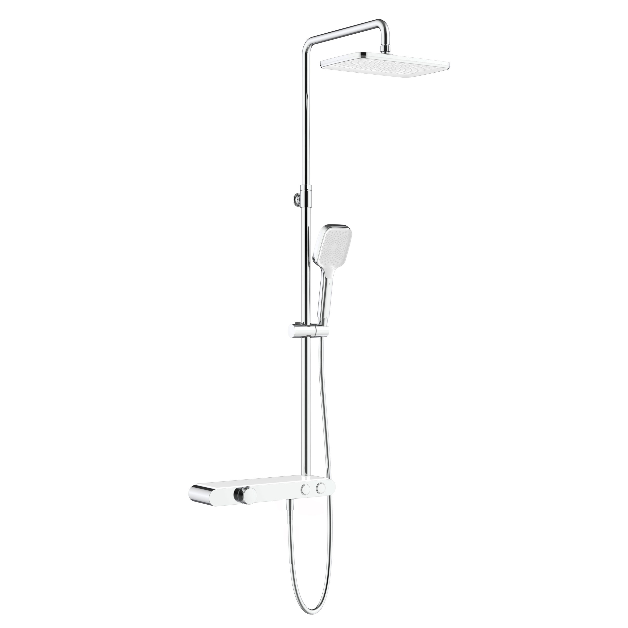 LPT1_.jpg ALONI THERMOSTATIC SHOWER FAUCET WITH TABLETTE CHROME WHITE - Image 1