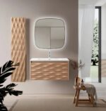 WONDA SQUARE SLIM WASTAFEL - 1 BASIN - MET OVERLOOP - 1 KRAANGAT - KUNSTMATIG MARMER - 80X1,6X52,5 CM - MAT WIT - Afbeelding 3