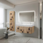 WONDA SQUARE WASHBASIN - 1 BASIN - WITH OVERFLOW - WITHOUT TAP ANS WASTE HOLES - POLYRESIN - 120X12X52,5 CM - MATT WHITE - Image 3