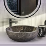 FULLY POLISHED WASHBOWL FROM STONE - GREY MARBLE 35x12CM - Image 3