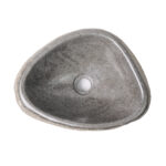 ROUND WASHBOWL OF NATURAL RIVER STONE THIN EDGE - GREY 30-35X15X1,5CM - Image 2