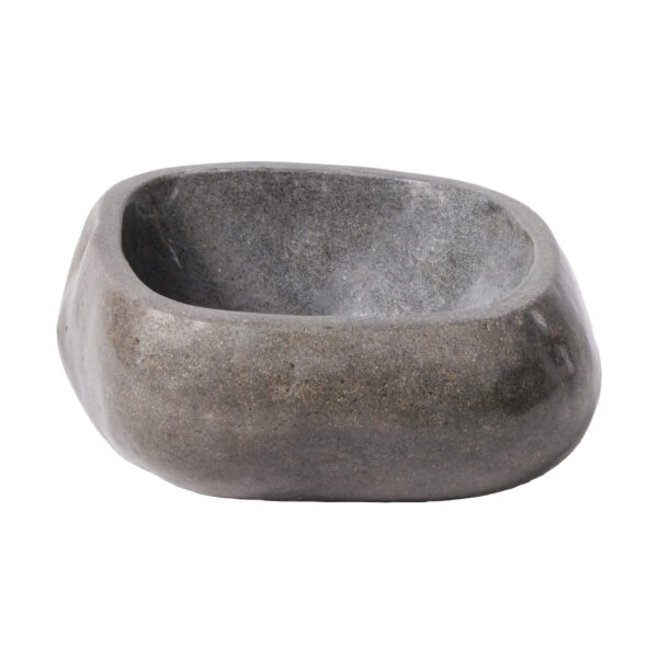 VOLLEDIG GEPOLIJSTE NATUURLIJKE RIVIERSTEEN WASKOM - ZWART 30-35X15X1.5CM