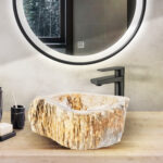 WASHBOWL FOSSIL WOOD 30-35x15CM - Image 3