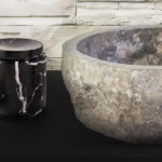 ERODED NATURAL MARBLE WASHBOWL - GREY 30-35x15CM - Image 4