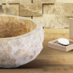 ERODED NATURAL MARBLE WASHBOWL - BROWN 30-35x15CM - Image 4