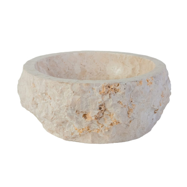 ERODED NATURAL MARBLE WASHBOWL - CRÈME 30-35x15CM