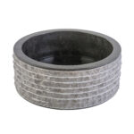 MARBLE ALUR WASHBOWL WITH POLISHED INTERIOR - BLACK 40X15CM