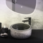 MARBLE ALUR WASHBOWL WITH POLISHED INTERIOR - BLACK 40X15CM - Image 3