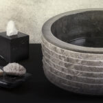 MARBLE ALUR WASHBOWL WITH POLISHED INTERIOR - BLACK 40X15CM - Image 4