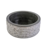 MARBLE ALUR WASHBOWL WITH POLISHED INTERIOR - BLACK 40X15CM - Image 2